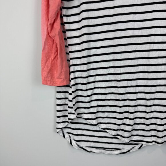 INFITTY Women's Casual Striped Raglan 3/4 Sleeve T Shirt Round Neck Baseball T - Picture 2 of 6